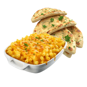 Macaroni Cheese With Garlic Naan